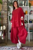 Bateau Needlecord Lazy Layer Top Morello
